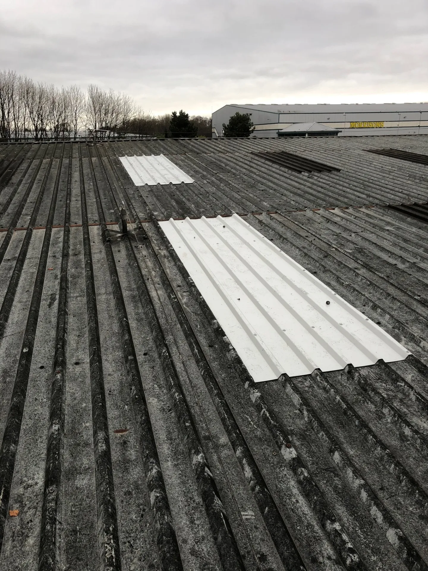 Industrial roof repair works by Modern Roofing Scotland