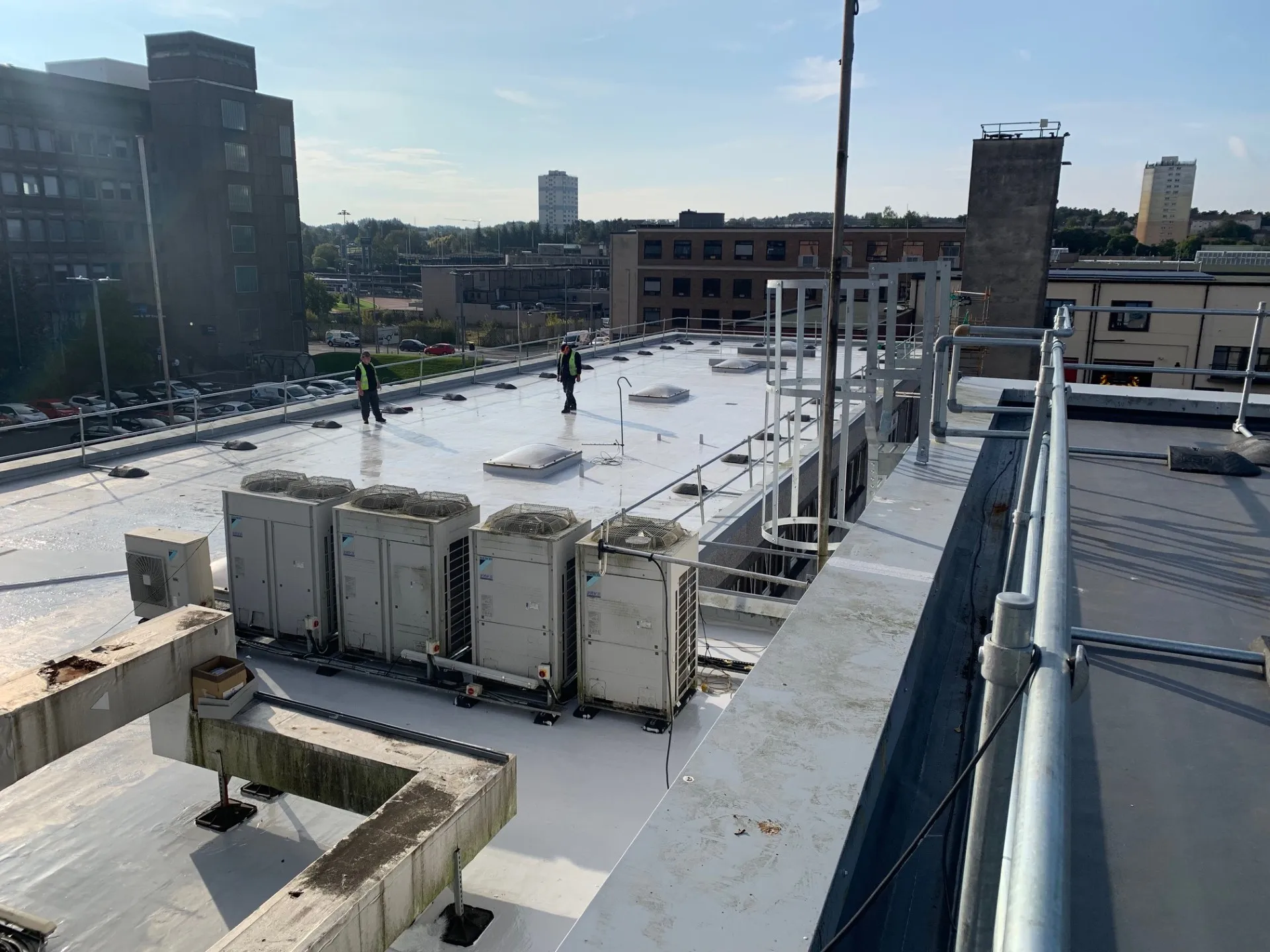 Completed liquid roofing area at East Kilbride Police Station