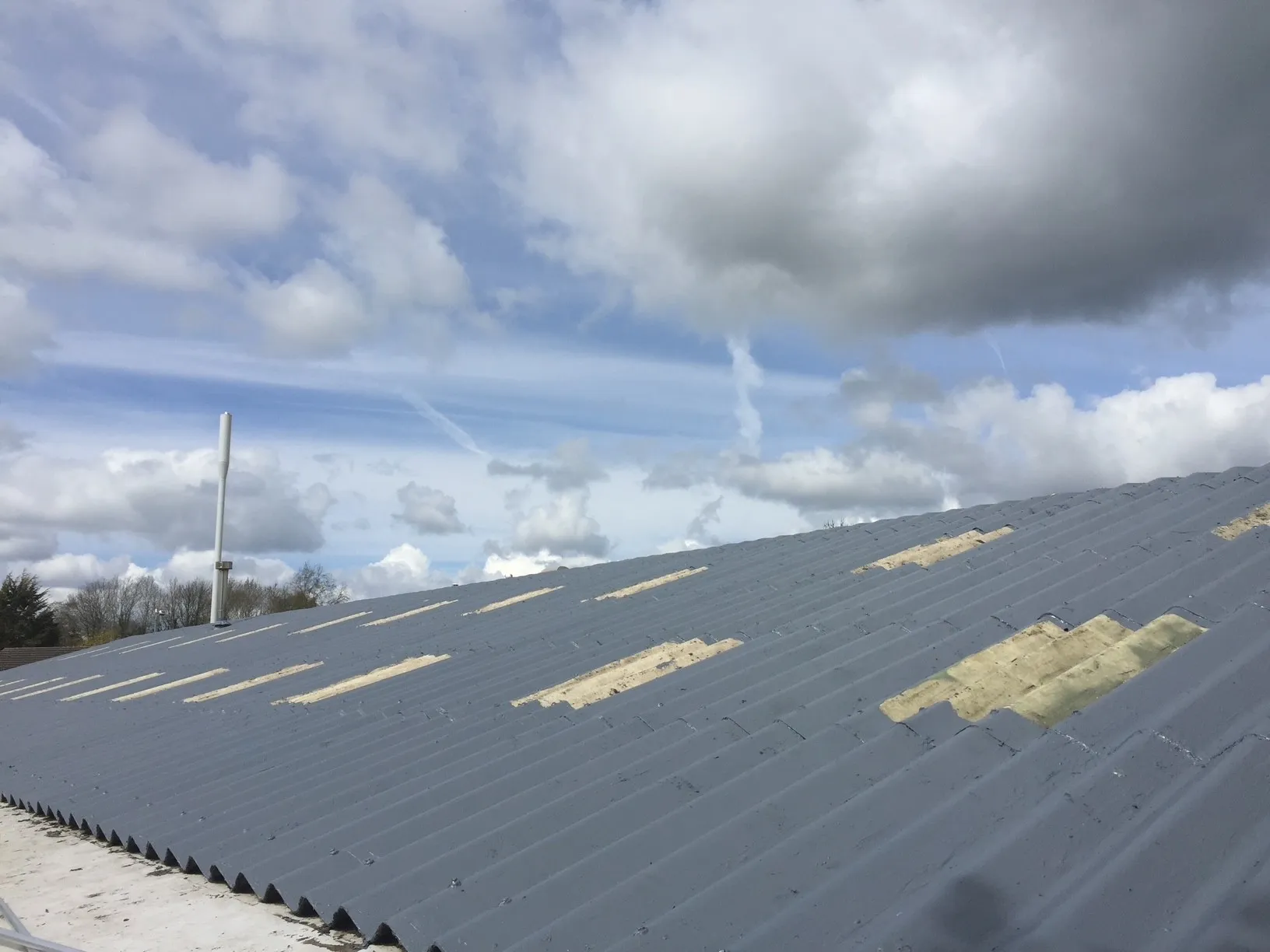 Completed liquid roof coating at Caldriven Manufacturing Works
