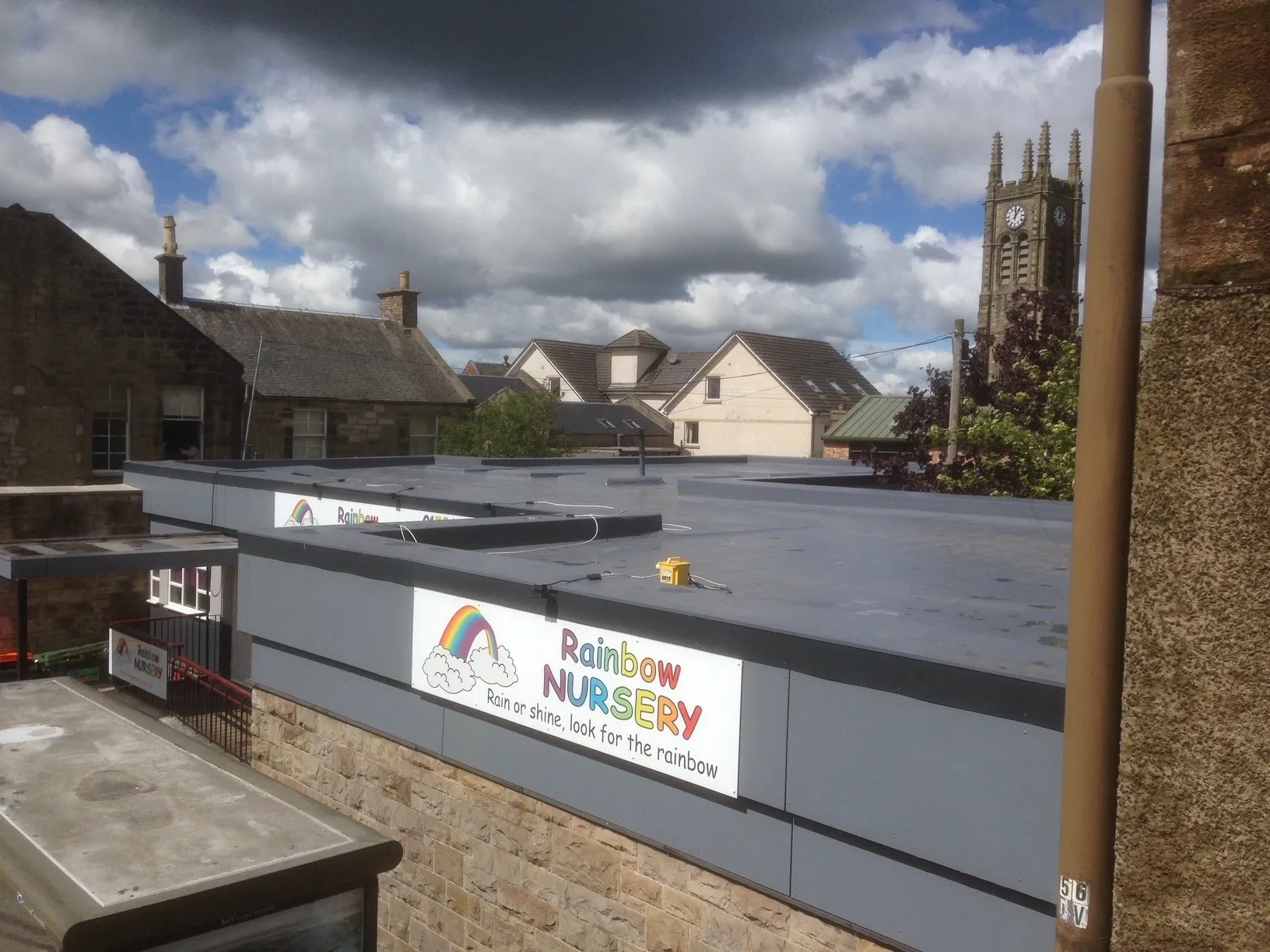 Completed Sika fleeceback membrane roof overlay at Bathgate Nursery