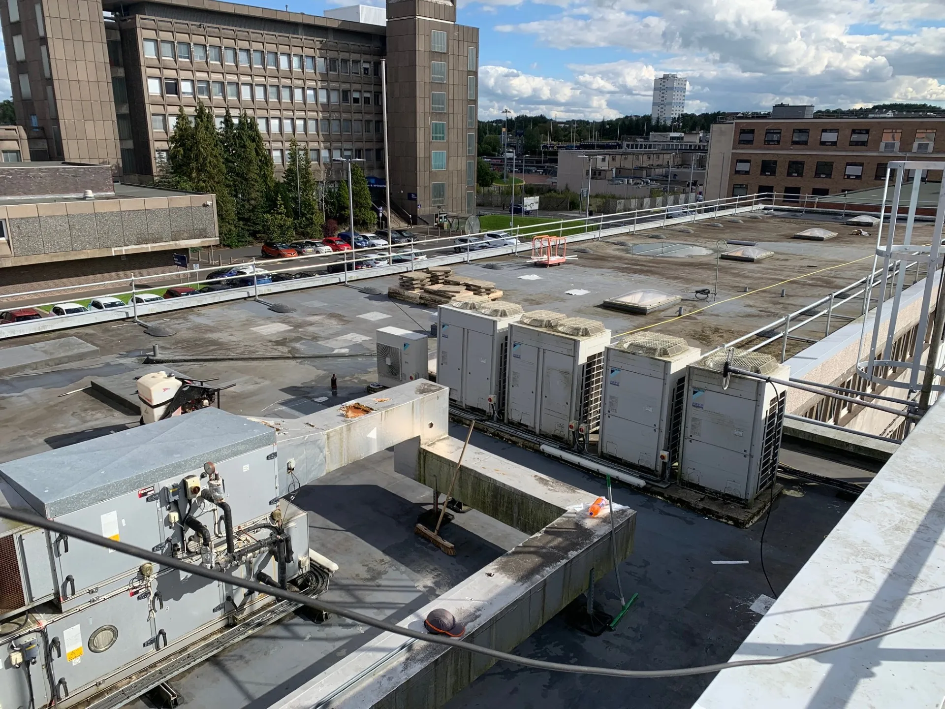 Liquid roofing area before refurbishment at East Kilbride Police Station