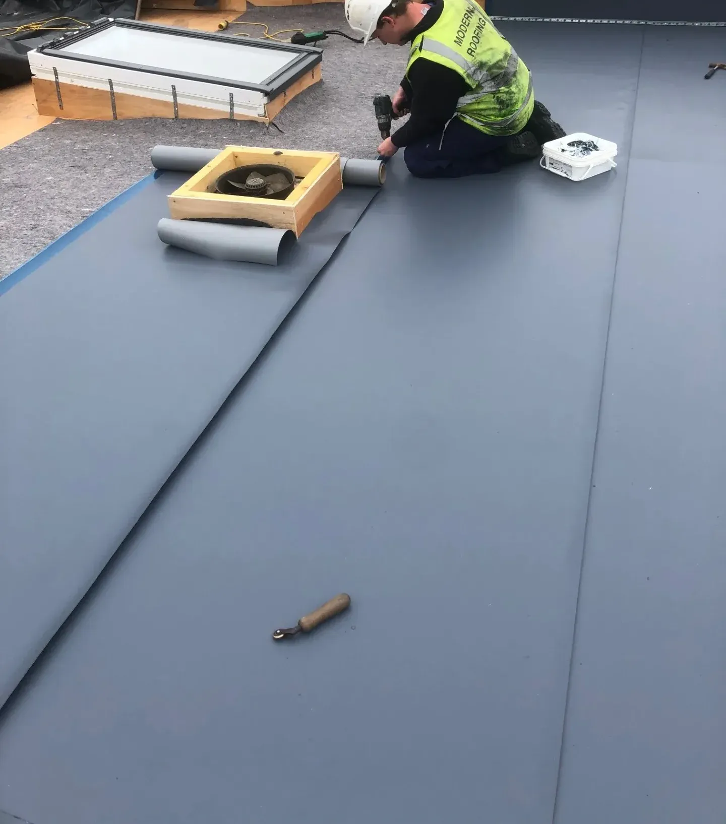Sika single ply membrane roofing detail by Modern Roofing Scotland