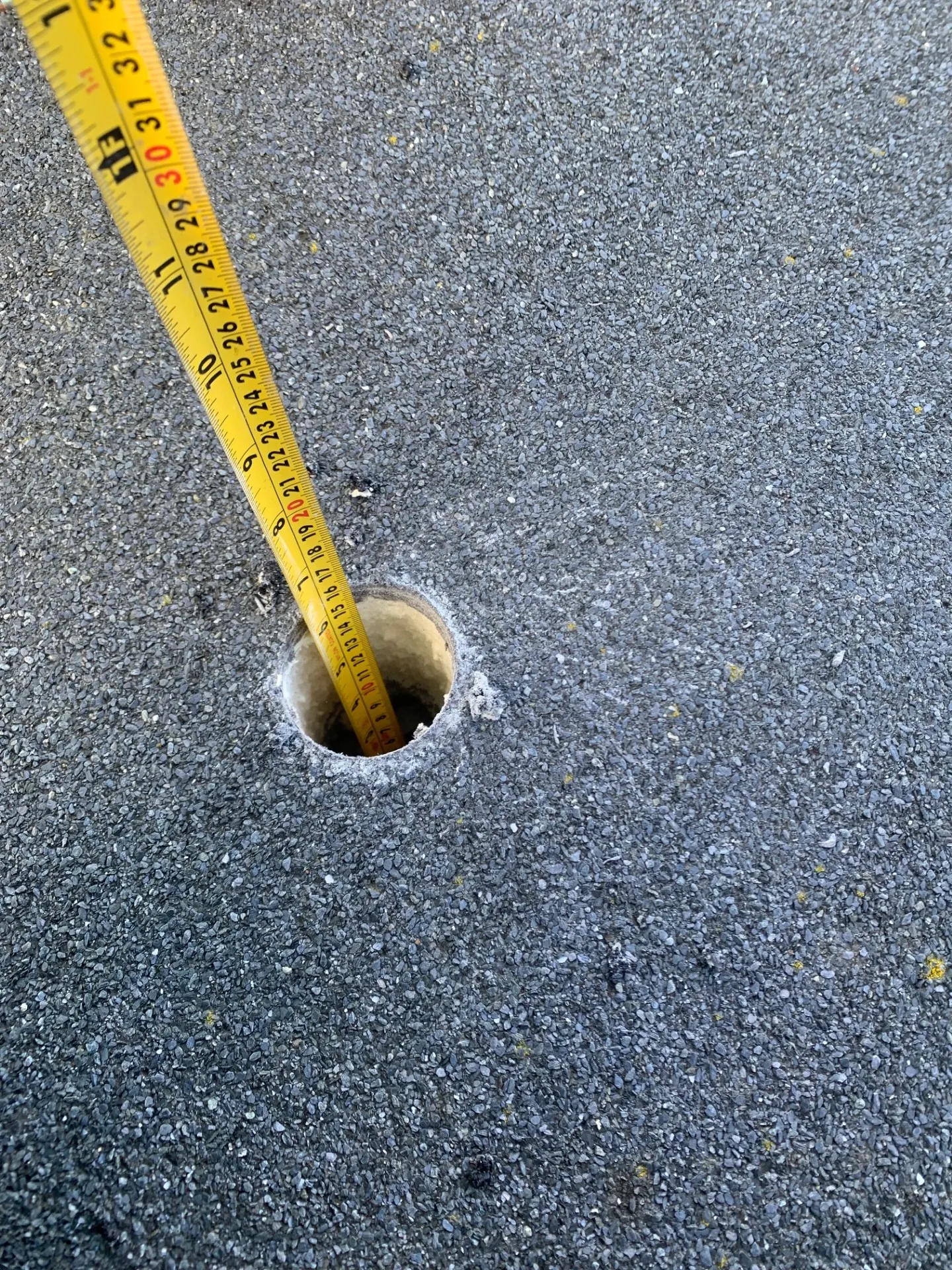 Second core sample to confirm roof build-up and insulation condition.