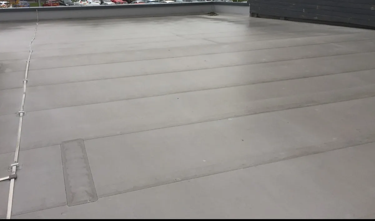 Single ply membrane roofing detail at West Lothian Civic Centre Livingston