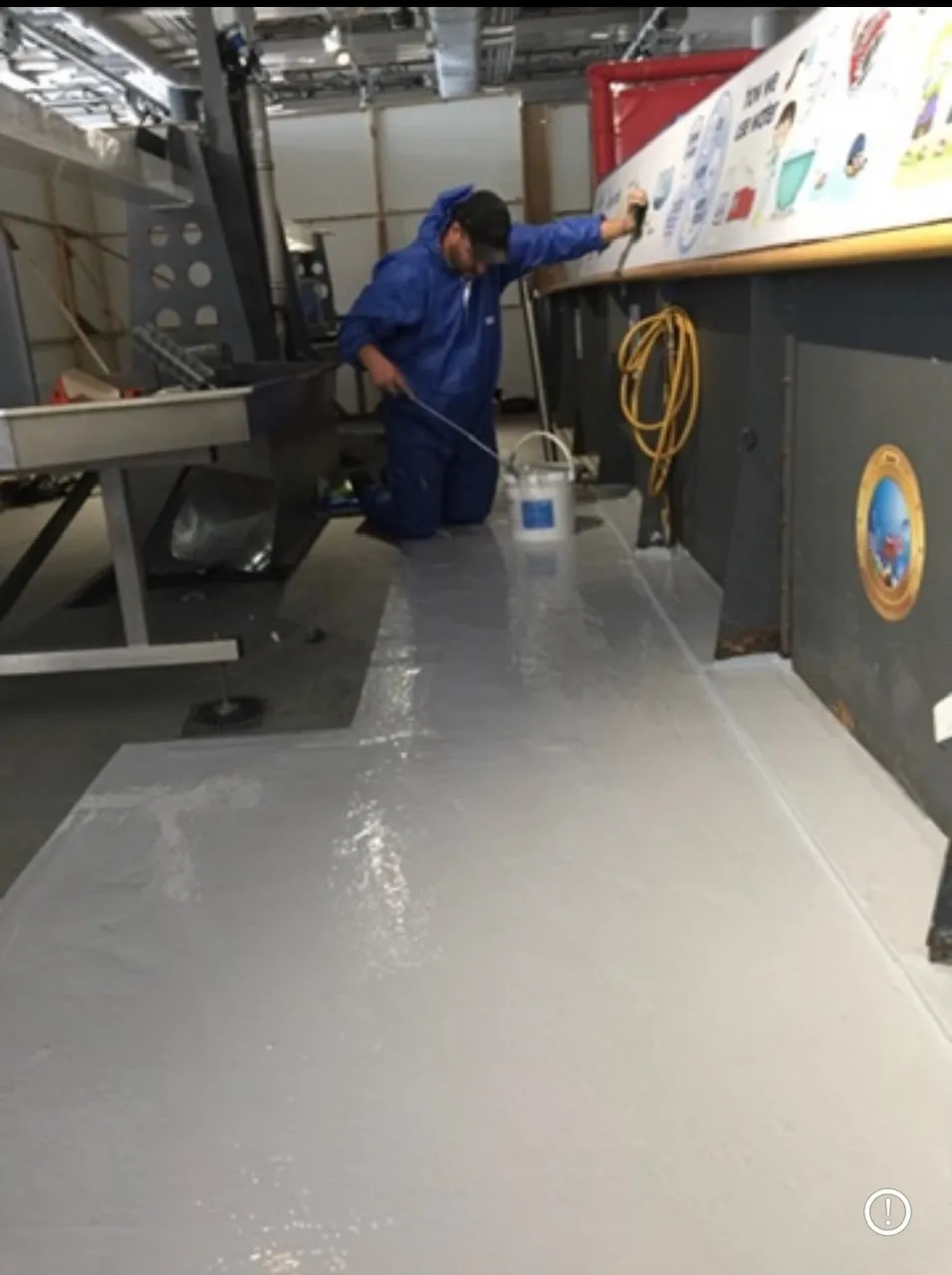 Completed non-VOC liquid waterproofing at the Glasgow Science Centre children's water play area