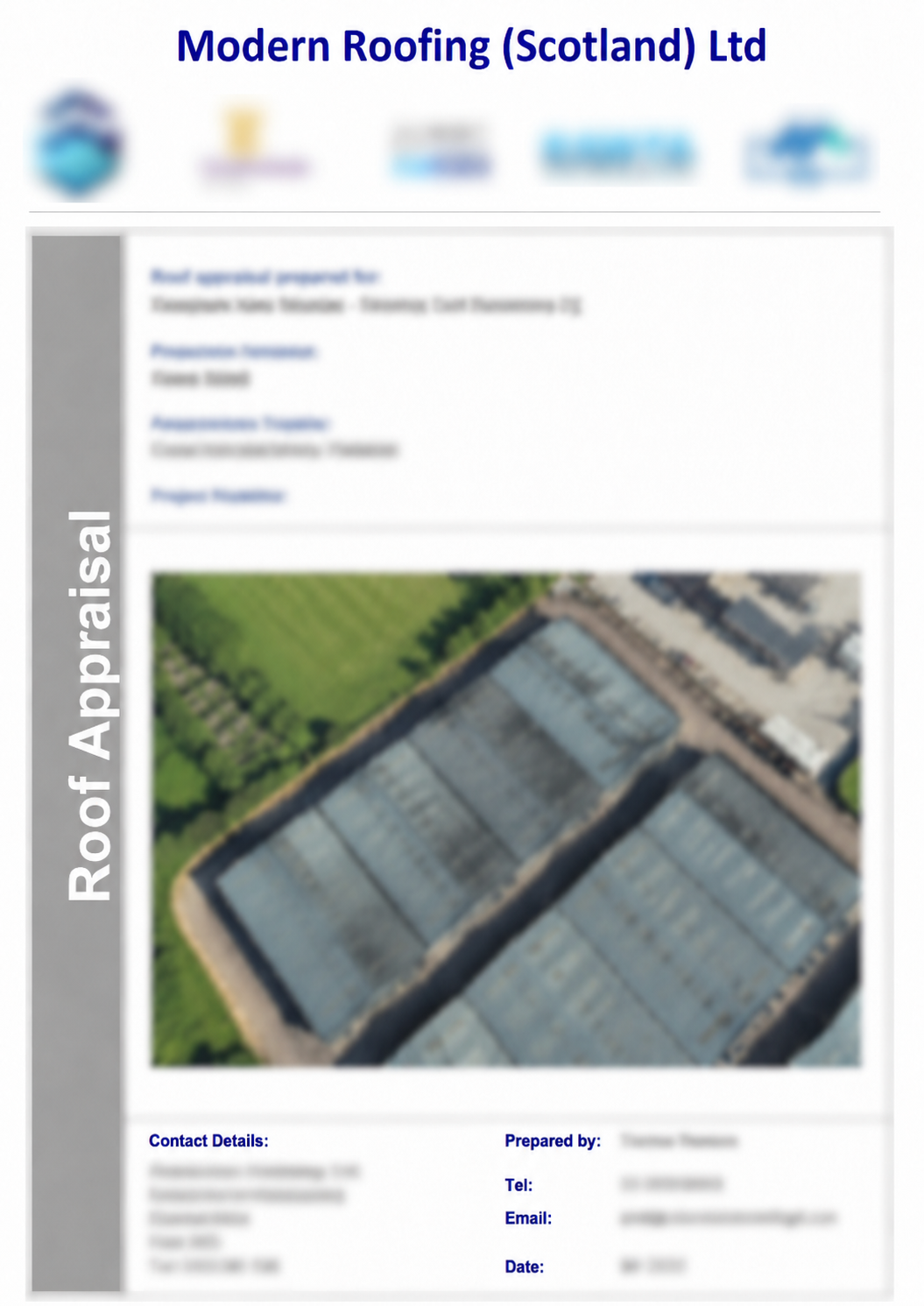 Blurred front cover of the John Dewar and Sons Bacardi cask warehouse gutter appraisal