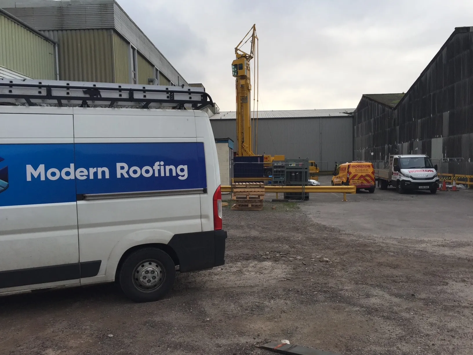 Additional view of the completed O-I Glass Alloa metal roof replacement