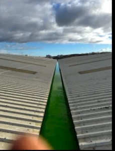Dye test used to investigate water route on roof