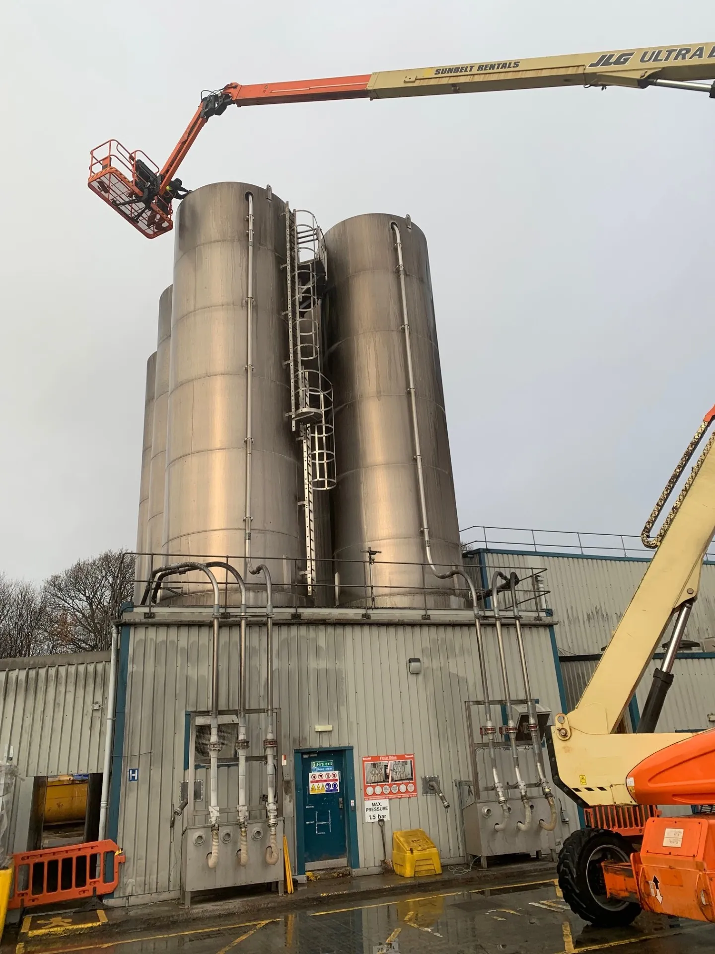 MEWP cherry picker used for industrial roof survey access