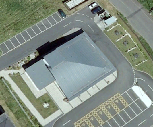 Aerial view of the Sarnafil roof at Ming's Restaurant in Cumbernauld