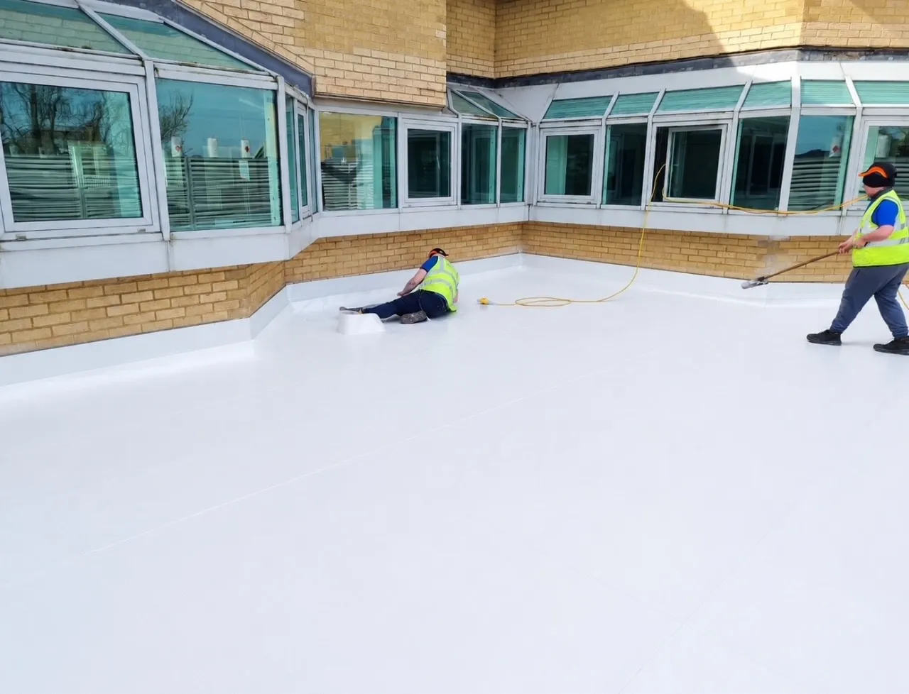 Completed Sika membrane roof installed by Modern Roofing