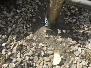Roof corer in action during industrial roof survey