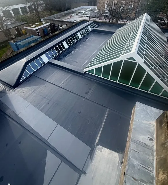 Completed Sika membrane industrial roofing project in Glasgow by Modern Roofing Scotland