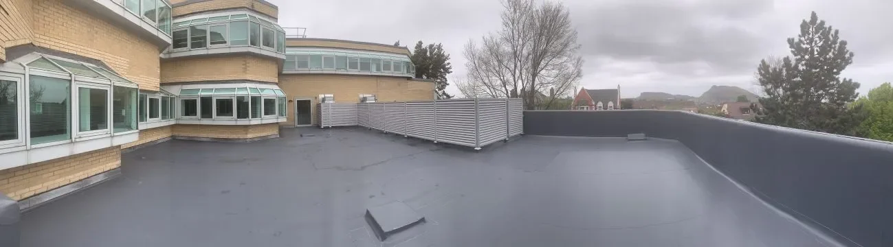 Industrial Sarnafil roof, Lothians, Scotland